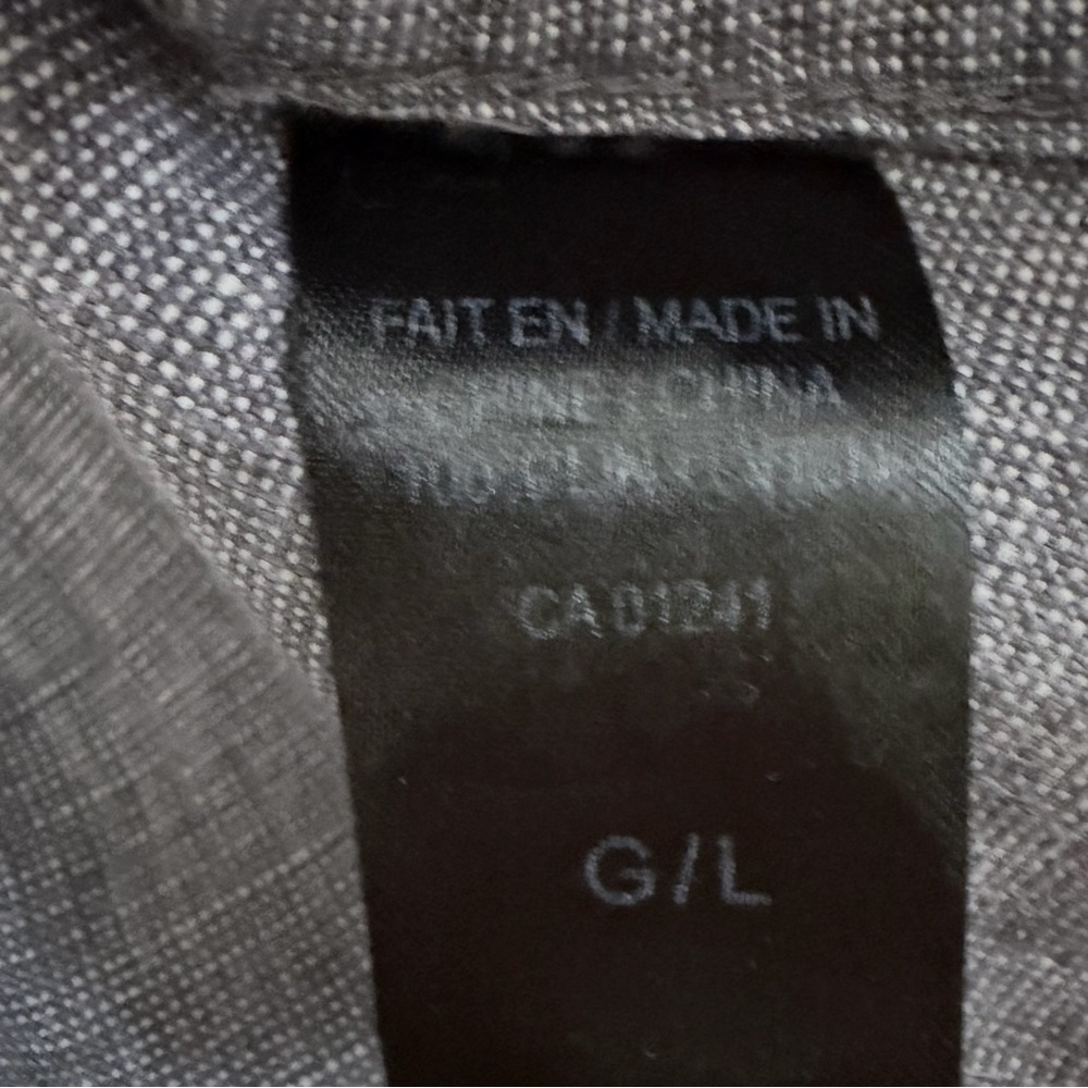SIMONS LE 31 Grey Premium Linen Button Down Shirt Casual Long Sleeve g/l - Picture 9 of 13